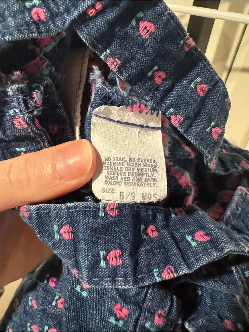 OshKosh B'gosh Fenim Floral Baby Overalls Infant Vintage 6-9mo